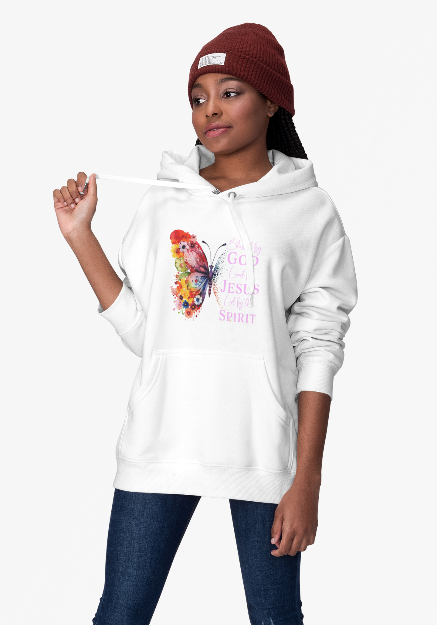 Colorful Butterfly Inspirational Hoodie | Jesus and Spirit Sweatshirt